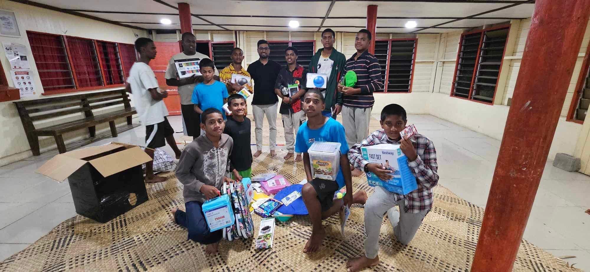 Children receiving donations